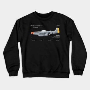 North American P-51 Mustang world war 2 fighter plane Crewneck Sweatshirt